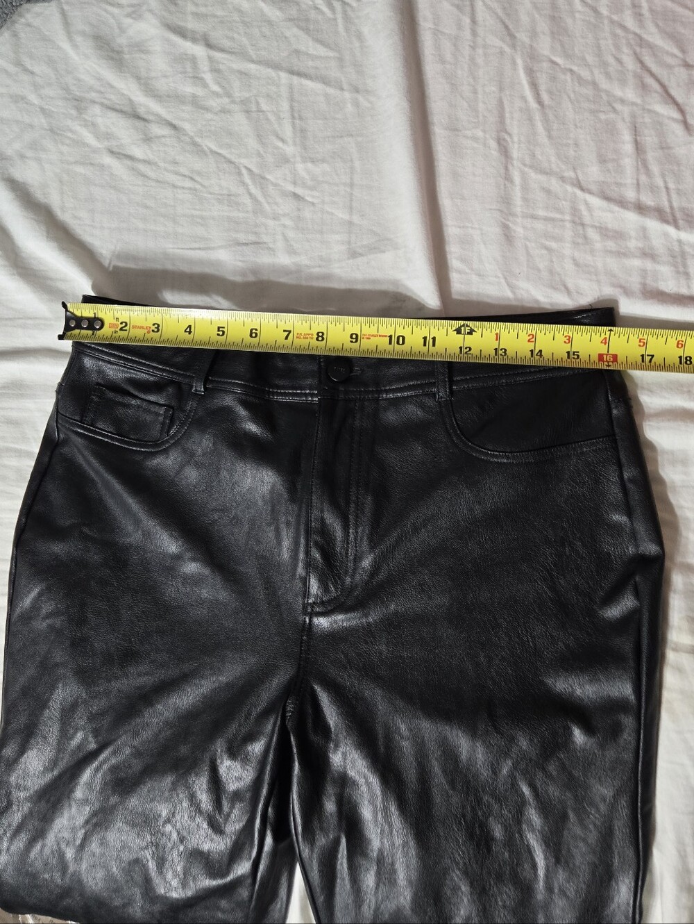 PAIGE Stella Faux Leather Pants Sz 30 Cropped - Picture 10 of 13